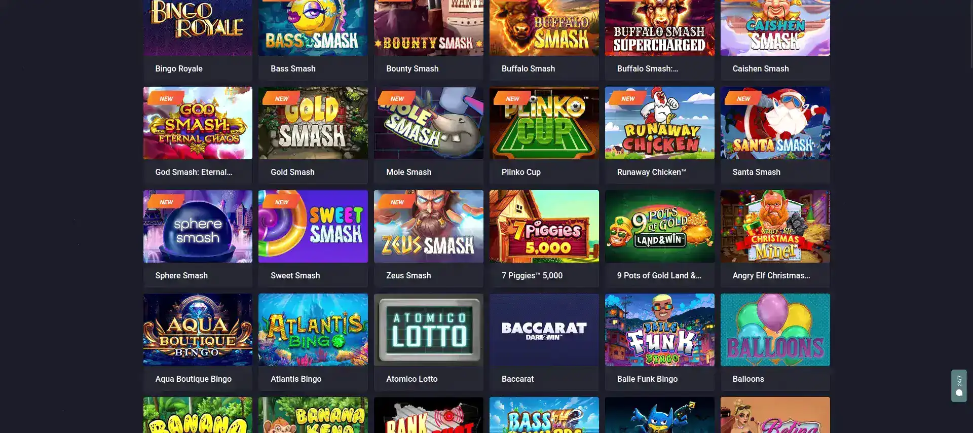 Основные параметры Vegas Grand casino